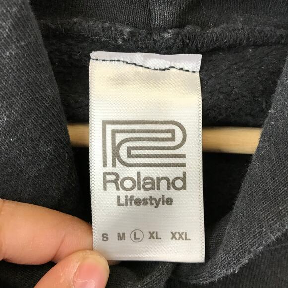 ROLAND Rhythm Machine Black Hoodie Sweatshirt cotton pullover L - Picture 3 of 9